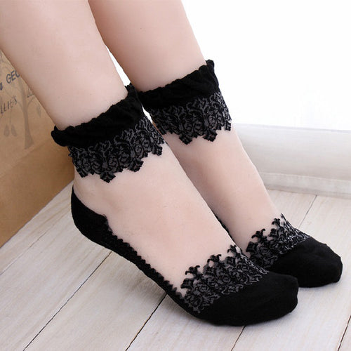 Transparent Gothic Lolita Lace Socks