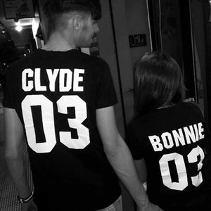 Bonnie & Clyde Matching Couple T-Shirts