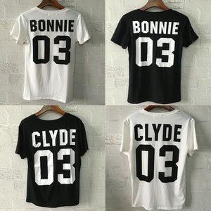 Bonnie & Clyde Matching Couple T-Shirts