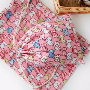 Pink Elephant Drawstring Bag